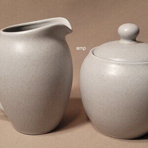 Noritake Colorwave Gray 8483 Sugar Bowl with Lid and Creamer Pitcher Set PERFECT